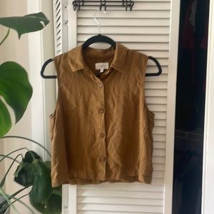 Lou & Grey sleeveless button front top small